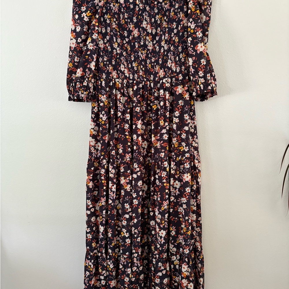 Ann Taylor Floral  Dress with Square Neck